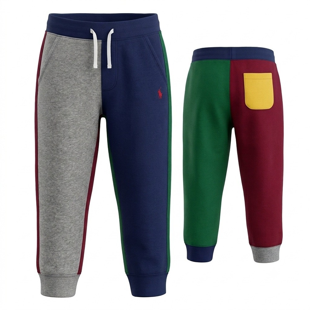 Polo Ralph Lauren Kids Colorblock Fleece Joggers Multi Color Size 4